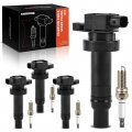 A-premium Set Of 8 Ignition Coil Pack And Iridium Spark Plugs Compatible With Kia Soul 2010-2011 1 6l Replace 273012b010