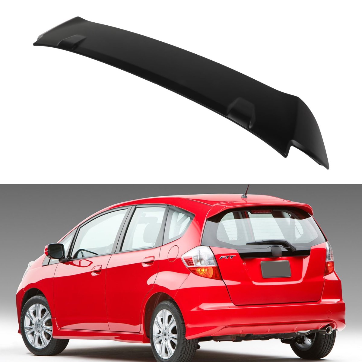 Rear Roof Spoiler For Honda Fit 2009 2013 Matte Black Abs Plastic Window Wing Aerodynamic Racing Style Sporty Body Kit