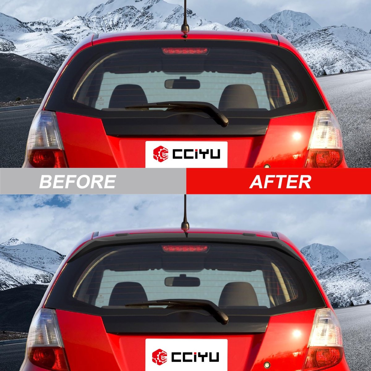 Rear Roof Spoiler For Honda Fit 2009 2013 Matte Black Abs Plastic Window Wing Aerodynamic Racing Style Sporty Body Kit