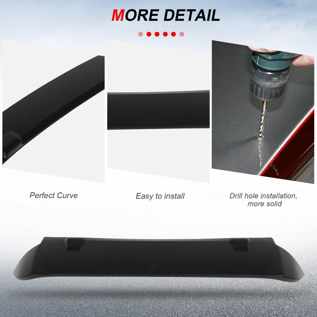 Rear Roof Spoiler For Honda Fit 2009 2013 Matte Black Abs Plastic Window Wing Aerodynamic Racing Style Sporty Body Kit