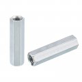 6pcs M12x15x60mm Coupling Nuts Galvanized Carbon Steel Hex Threaded Rod Coupler For Furniture Electronic Industrial 