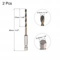 Uxcell 2 Pcs High Speed Steel Hex Shank Twist Drill Bit 3 5mm Drilling Dia With 1 4 Inch 88mm Length