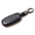 Vitodeco Leather Smar Key Fob Case For Audi A3 A4 A5 A6 A7 S5 S7 Q5 Rs 4-button Black 