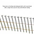 Gxywady 3600pcs Wire Coil Siding Nails 0 092 X 1-1 4 In Hot-dip Galvanized Paint-dipped Ring Shank Inclined 15 Degree Full