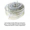 Gxywady 3600pcs Wire Coil Siding Nails 0 092 X 1-1 4 In Hot-dip Galvanized Paint-dipped Ring Shank Inclined 15 Degree Full