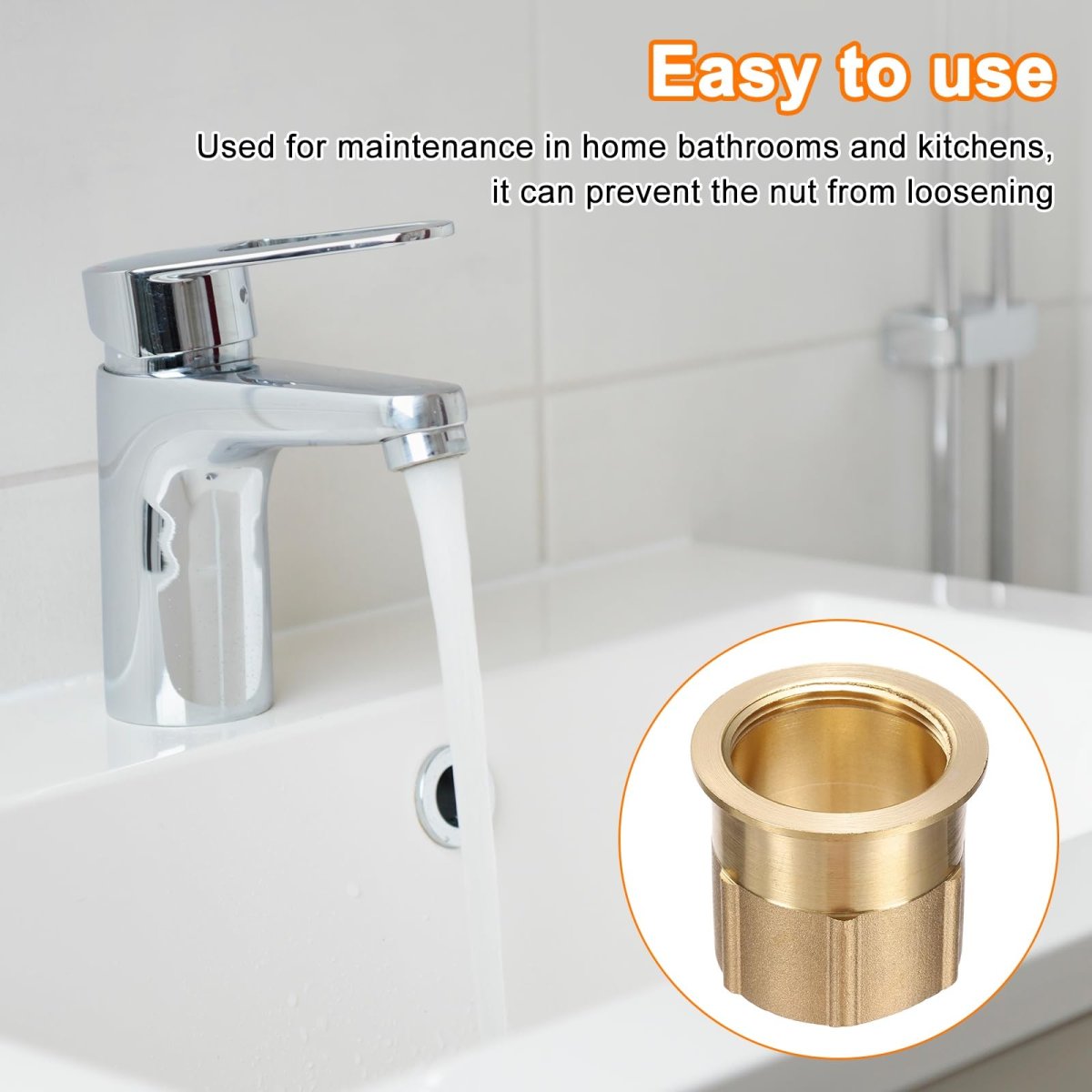 Faucet Nut Fixed Base Id 18 X H 1 42 Copper Fixing Tap Fastener Assembly For Kitchen And Bathroom