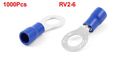 1000pcs Rv2-6 Pre Insulated Ring Terminals Blue For 1 4 Stud Awg 16-14 Wire 