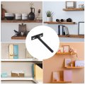 Uxcell 4pcs Floating Shelf Bracket 5 Inch Wall Mounting Blind Support Hidden Brackets For Home Office Wood Shelves Black