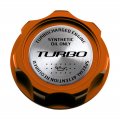 Vms Racing Orange Oil Cap With Silver Turbo Emblem In Cnc Machined Billet Aluminum Compatible Honda Acura Integra