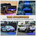 Xridonsen 48 Inch Blue Tailgate Emergency Lights Strip Rear Window 288 Led Tail Police Strobe Firefighter Flashing Warning