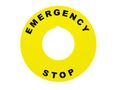 Alpinetech Emergency Stop 2 Round Yellow E-stop Legend Plate For Use Witmm Switches Pack Of 2 