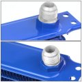 Universal Blue Aluminum 10-row Engine Oil Cooler Filter Relocation Kit