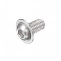 Uxcell Flanged Button Head Socket Cap Screws M8x12mm Hex Drive 304 Stainless Steel Fasteners Bolts Fully Threaded Machine Screw
