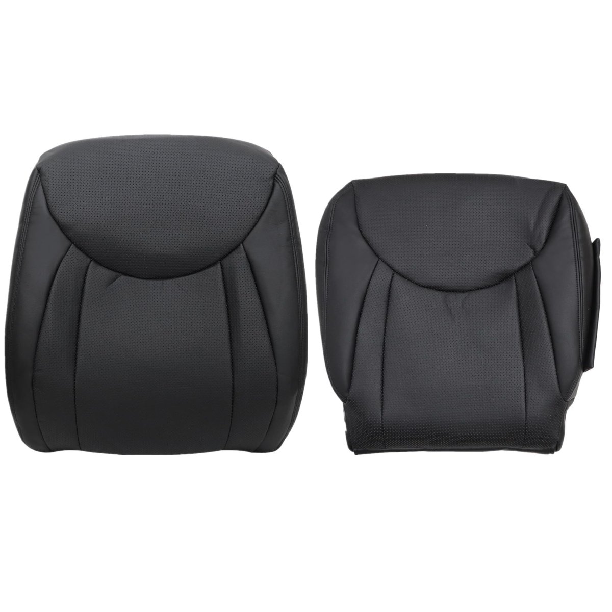 Front Driver Side Bottom And Top Back Replacement Seat Covers Black Perforated Microfiber Leather For Lexus Ls430 2001 2002