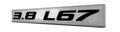 3 8 L67 Black On Silver Highly Polished Real Aluminum Emblem