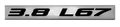 3 8 L67 Black On Silver Highly Polished Real Aluminum Emblem