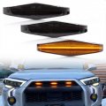 3pcs Led Strip Front Grille Lights For 2014-up To Yota 4runner N280 Amber Running Light Kit Direct Fit Oem Grill Smoked Lens