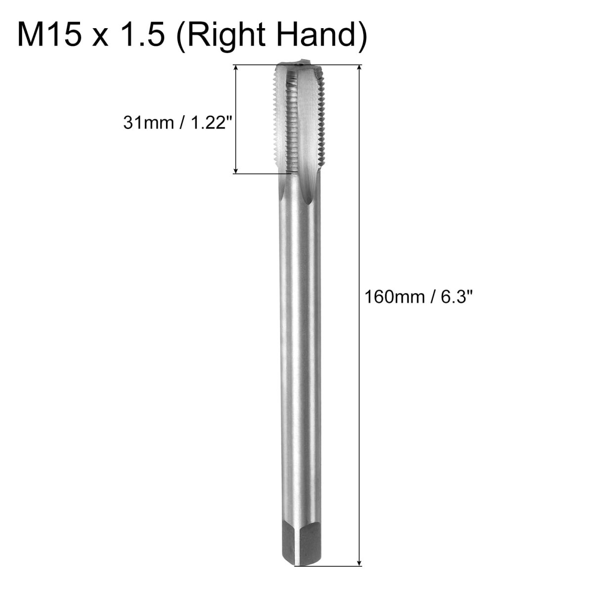 Metric Thread Tap M15 X 1 5 H2 160mm Extra Long Straight Flute Screw Milling Machine Taps Threading Tapping Repair Tool