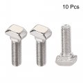 Uxcell M5x16mm T-slot Drop-in Stud Sliding Bolt Screw Carbon Steel For 20 Series Aluminum Profile 10pcs
