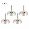 Uxcell Mirror Screws Decorative Caps Cover Nails Polished Stainless Steel 25mm 4pcs