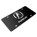 Acura Nsx Dual Logo 3d Black Stainless Steel License Plate Universal Fit 11 88 In X 6 Automotive Accessory