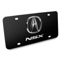 Acura Nsx Dual Logo 3d Black Stainless Steel License Plate Universal Fit 11 88 In X 6 Automotive Accessory