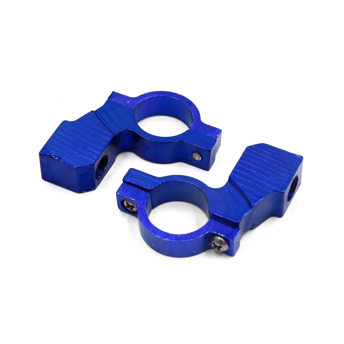 2 Pcs 10mm Thread 7 8 Inch Motorcycle Handlebar Rearview Mirror Holder Adaptor Blue