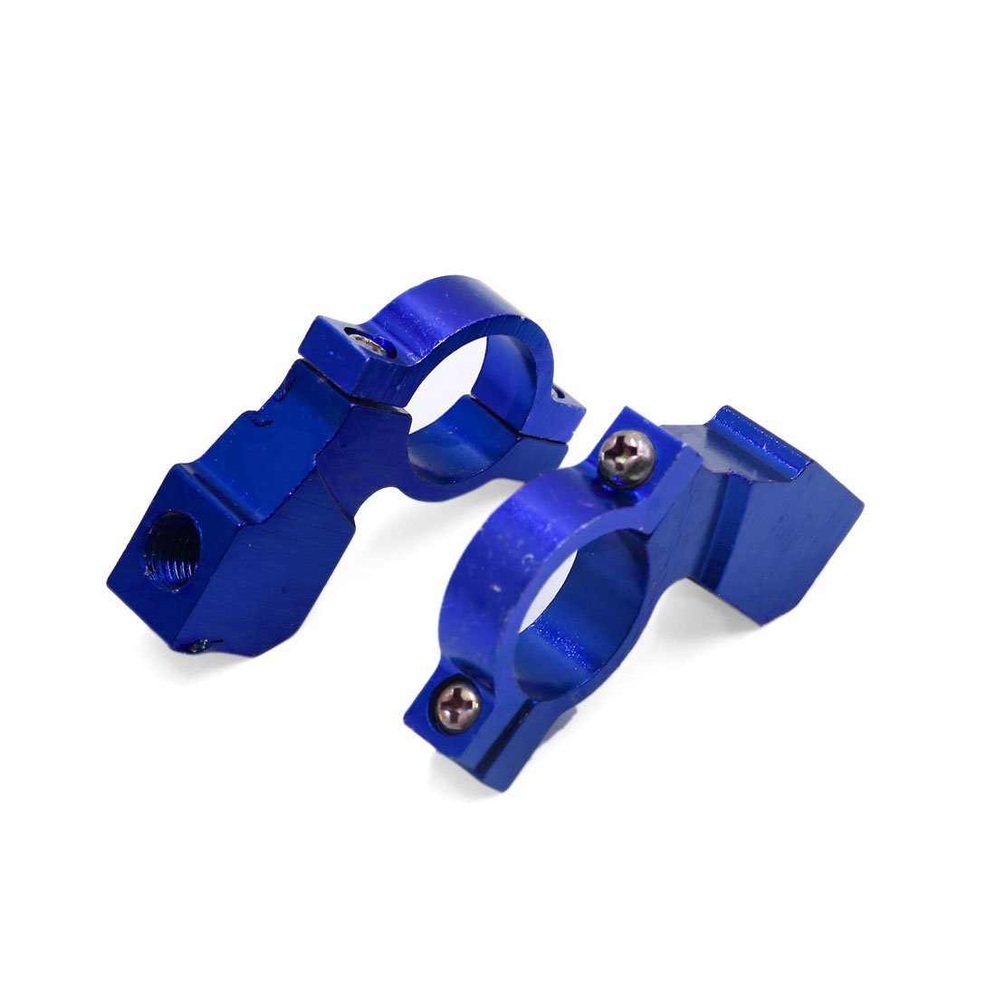 2 Pcs 10mm Thread 7 8 Inch Motorcycle Handlebar Rearview Mirror Holder Adaptor Blue