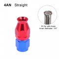 X Autohaux 2pcs 6061 Aluminum Alloy An4 1 4 0 Degree Straight Swivel Car Hose End Fitting For Ptfe Fuel Oil Line Red Blue