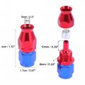 X Autohaux 2pcs 6061 Aluminum Alloy An4 1 4 0 Degree Straight Swivel Car Hose End Fitting For Ptfe Fuel Oil Line Red Blue