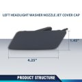 Left Headlight Washer Nozzle Jet Cover Cap For Land Rover Discovery Sport 2015 2019 Lr061225 Black Abs Plastic