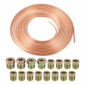 1 Set 25 Ft Of 4 Inch Od Brake Line Tubing Kit Flexible Copper Coated Tube Roll Coil With 16 Inverted Flare Fittings 