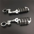 Xkh Group Motorcycle Chrome Short Angled Adjustable Dually Highway P-clamps Large Footpeg Footrest For V-star Roadstar Suzuki