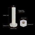 Uxcell 20 Pairs Nylon Screw Nut Assortment M8x35mm Slotted Pan Head Screws M8 Hex Nuts For Machinery Electronics White