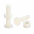Uxcell 20 Pairs Nylon Screw Nut Assortment M8x35mm Slotted Pan Head Screws M8 Hex Nuts For Machinery Electronics White