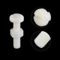 Uxcell 20 Pairs Nylon Screw Nut Assortment M8x35mm Slotted Pan Head Screws M8 Hex Nuts For Machinery Electronics White
