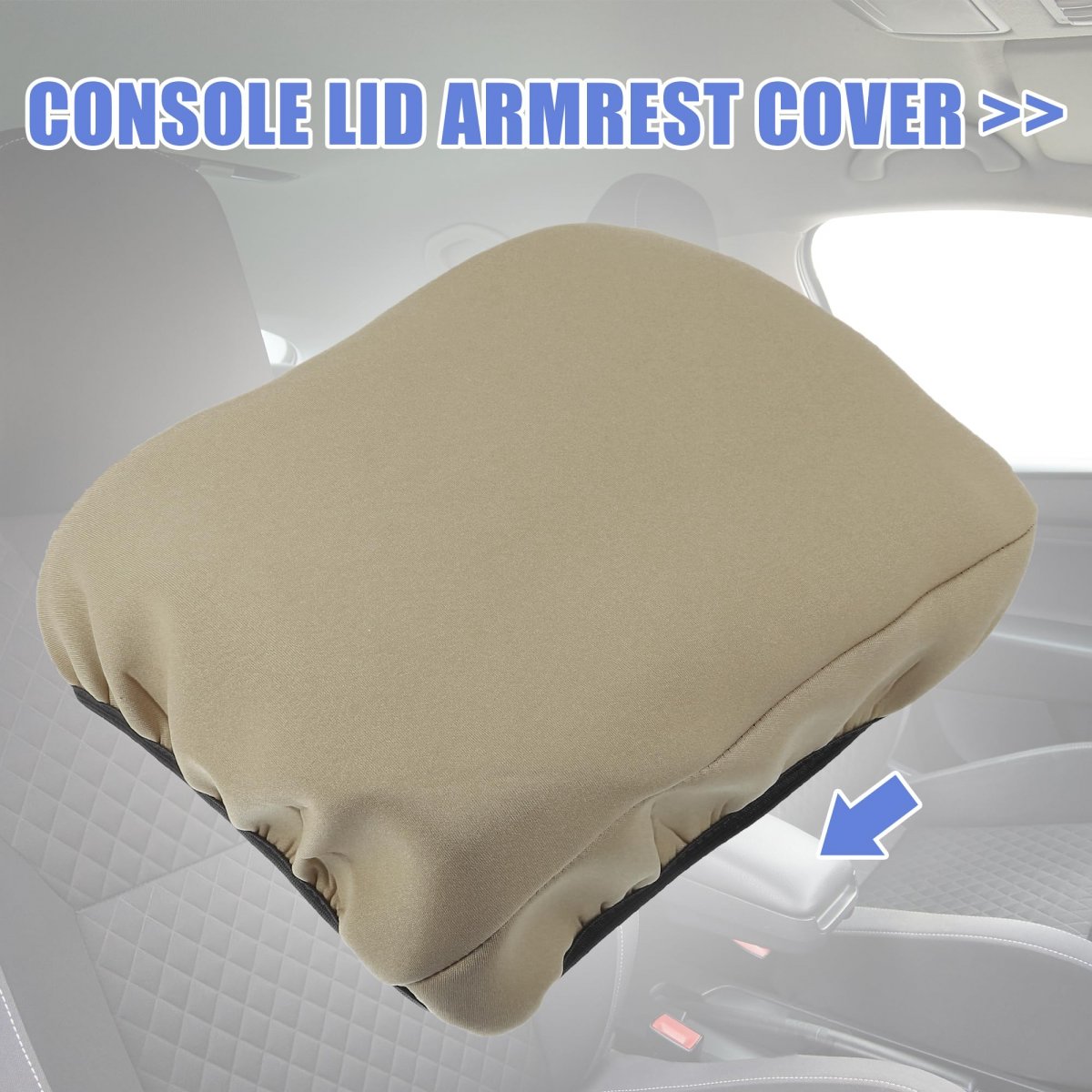 Car Neoprene Center Console Lid Armrest Cover Beige For Cadillac Xt5 2017-2023