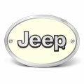 Ipick Image Made For Jeep 3d Logo Glow In The Dark Luminescent Oval Billet Aluminum 2 Inch Tow Hitch Cover