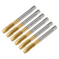 6pcs 5 16-18 Unc B2 Spiral Point Thread Tap Screw Threading Tapping Tool Titanium Coated 6542 High Speed Steel Machine Taps Bit