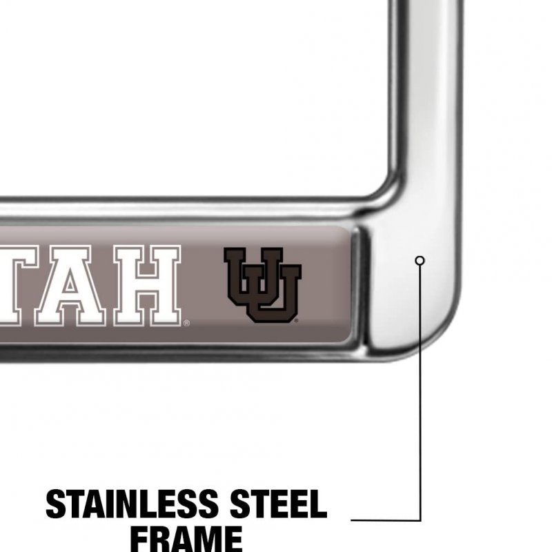 University Of Utah Naval Stars License Plate Metal Frame Full Size Standard Fit For Cars 12 3 In X 6 Uv And Water Resistant