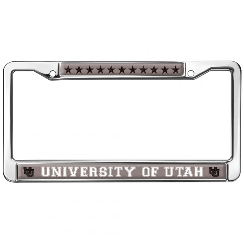 University Of Utah Naval Stars License Plate Metal Frame Full Size Standard Fit For Cars 12 3 In X 6 Uv And Water Resistant