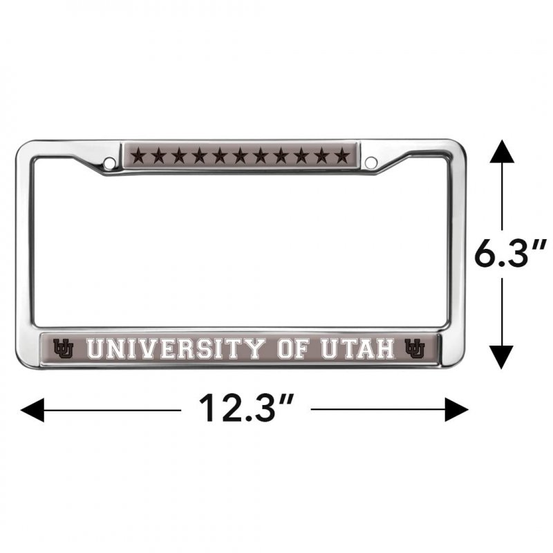 University Of Utah Naval Stars License Plate Metal Frame Full Size Standard Fit For Cars 12 3 In X 6 Uv And Water Resistant