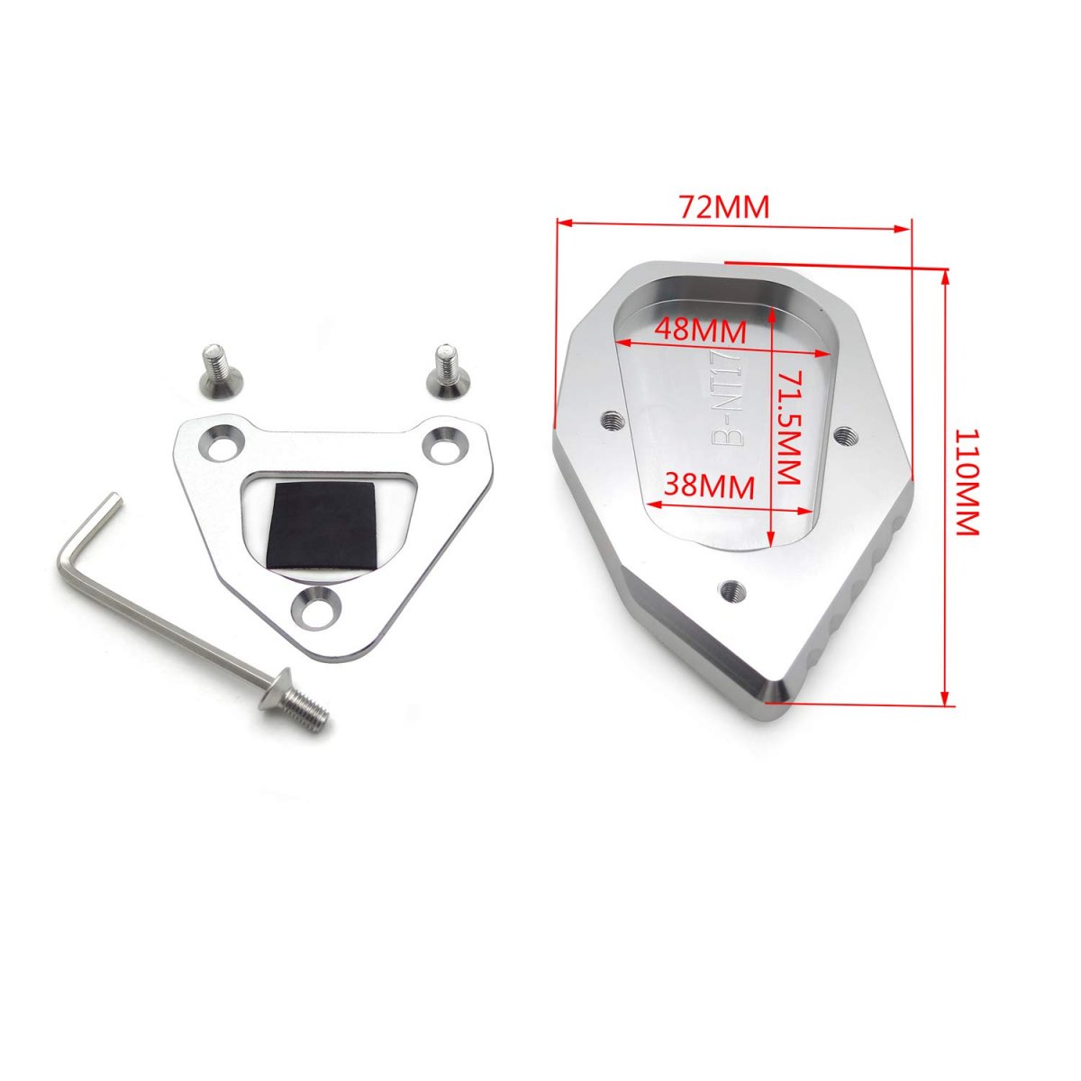 Httmt- Gzsp-jd-025- Motorcycle Cnc Kickstand Side Stand Enlarger Pad For Bimmer R Nine T 2017-2019 18 See Fitment