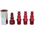 Milton Industries S-305mkit M-style 1 4 Npt Red Coupler Plug Kit 5 Piece 