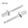 Uxcell Blind Rivets 304 Stainless Steel Pull Core Decoration 4 8mm Diameter 11mm Grip Length Close End Silver Tone 100pcs