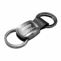 Au-tomotive Gold Metal With Genuine Leather Accent Key Chain For Jeep Grand Cherokee Gunmetal