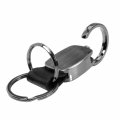 Au-tomotive Gold Metal With Genuine Leather Accent Key Chain For Jeep Grand Cherokee Gunmetal