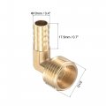 Uxcell Brass Hose Barb Fitting Elbow 10mm X G1 2 Male Thread Right Angle Pipe Connector With Stainless Steel Clamp Pack Of