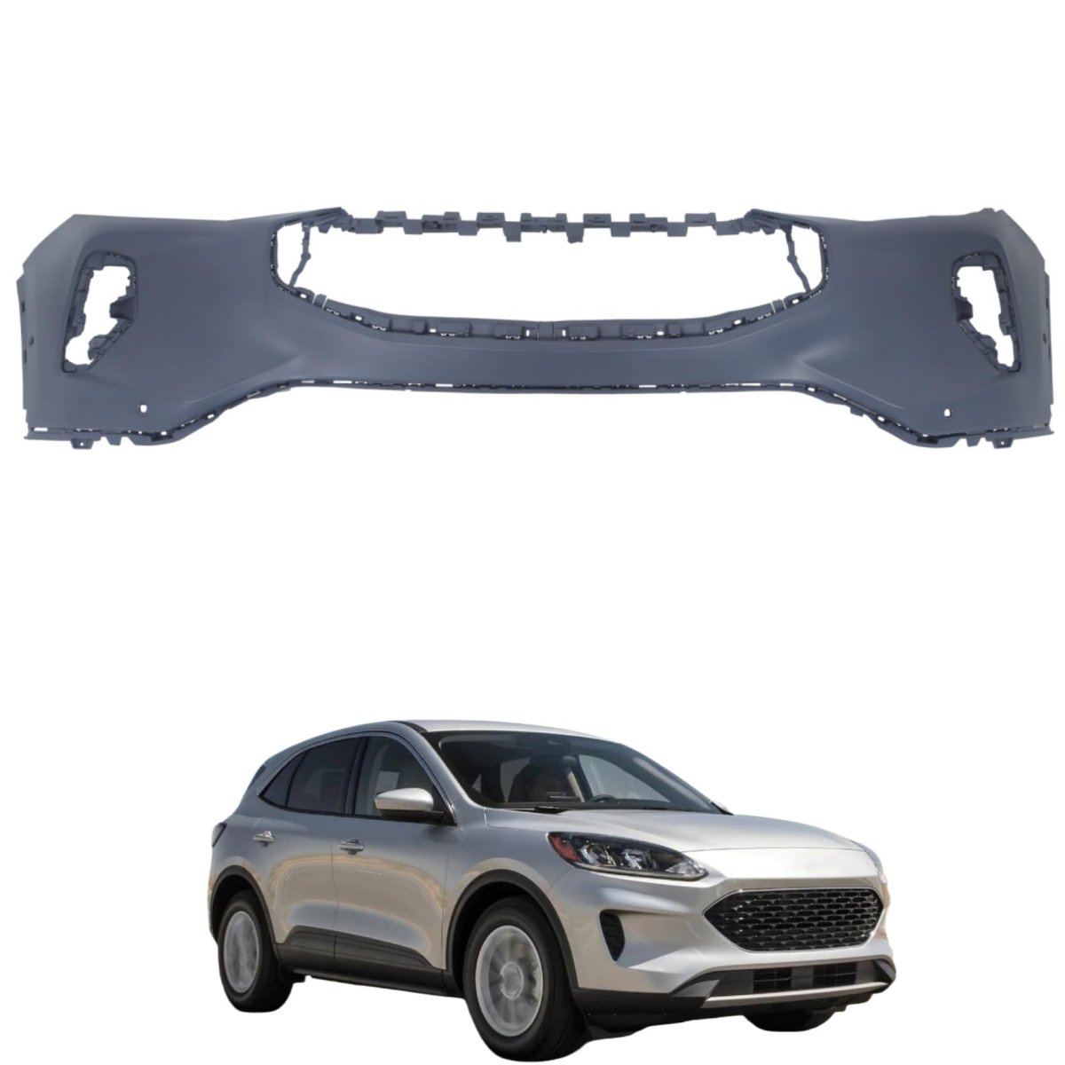 Front Bumper Cover Replacement For Escape 2023 2024 Primed Plastic With Park Sensor Holes Direct
