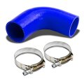 3 25 Inches To 90 Degree Elbow 4-ply Turbo Intake Intercooler Piping Silicone Coupler Hose T-clamp Blue 